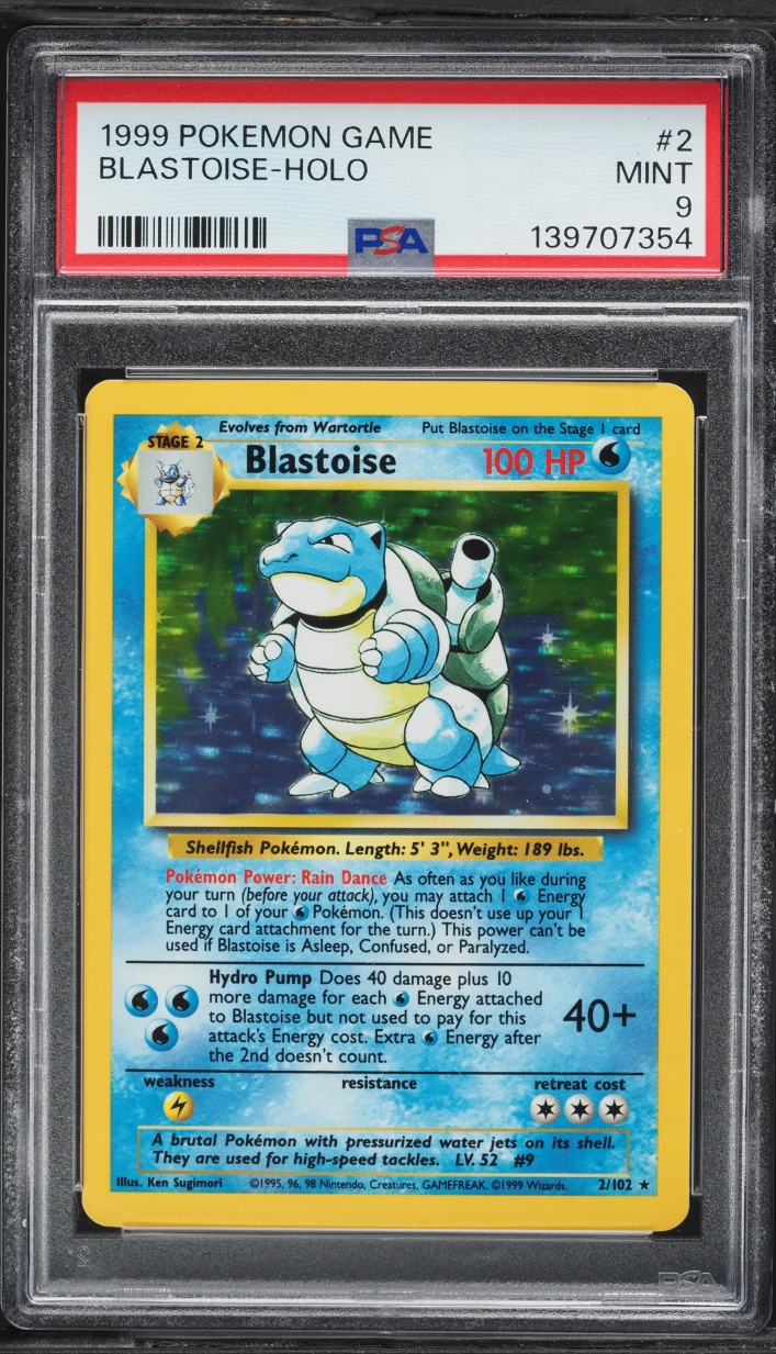 1999 Pokemon Base Set Holo Blastoise #2 PSA 9 MINT