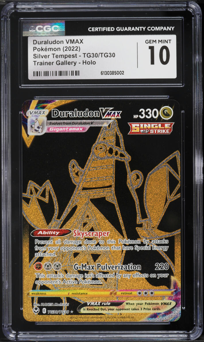 2022 Pokemon Sword & Shield Silver Tempest Full Art Duraludon VMAX #TG30 CGC 10 GEM MINT