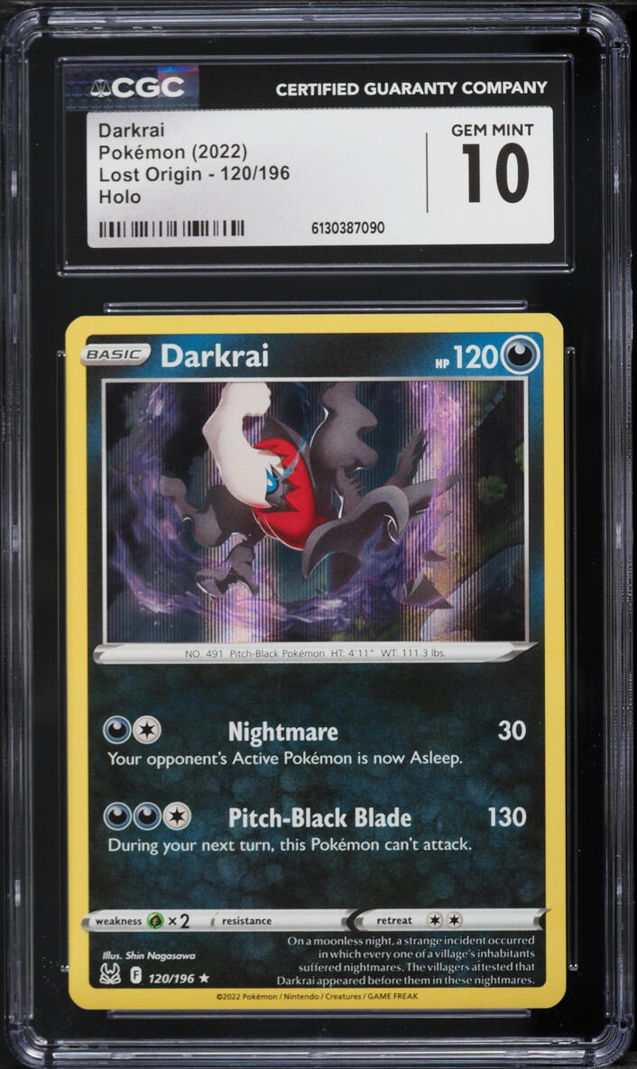 2022 Pokemon Sword & Shield Lost Origin Holo Darkrai #120 CGC 10 GEM MINT