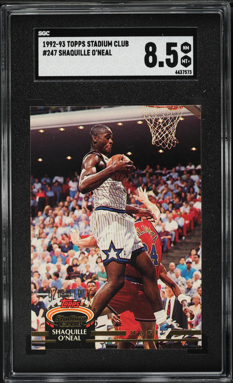 1992 Stadium Club Basketball Shaquille O'Neal ROOKIE #247 SGC 8.5 NM-MT+