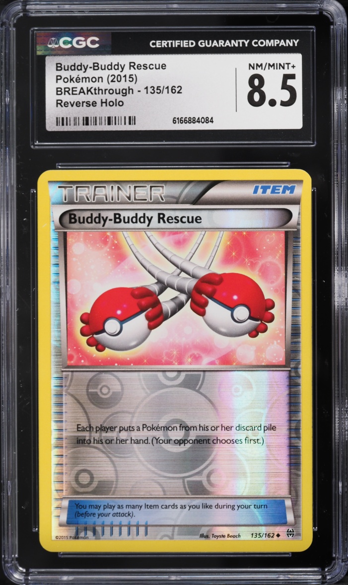 2015 Pokemon XY BREAKthrough Reverse Holo Buddy-Buddy Rescue #135 CGC 8.5 NM-MT+