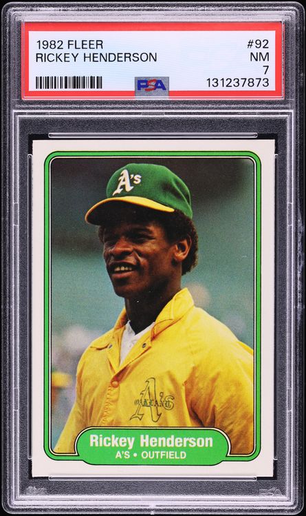 1982 Fleer Rickey Henderson #92 PSA 7 NRMT
