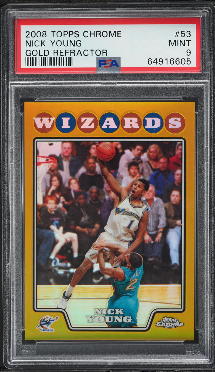 2008 Topps Chrome Gold Refractor Nick Young /50 #53 PSA 9 MINT