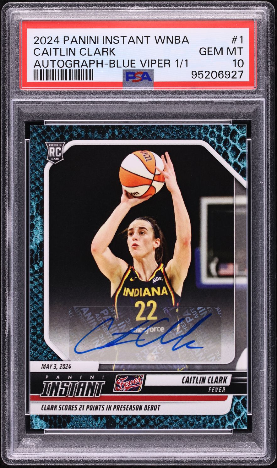 2024 Panini Instant WNBA Blue Viper Caitlin Clark ROOKIE AUTO 1/1 #1 PSA 10 GEM