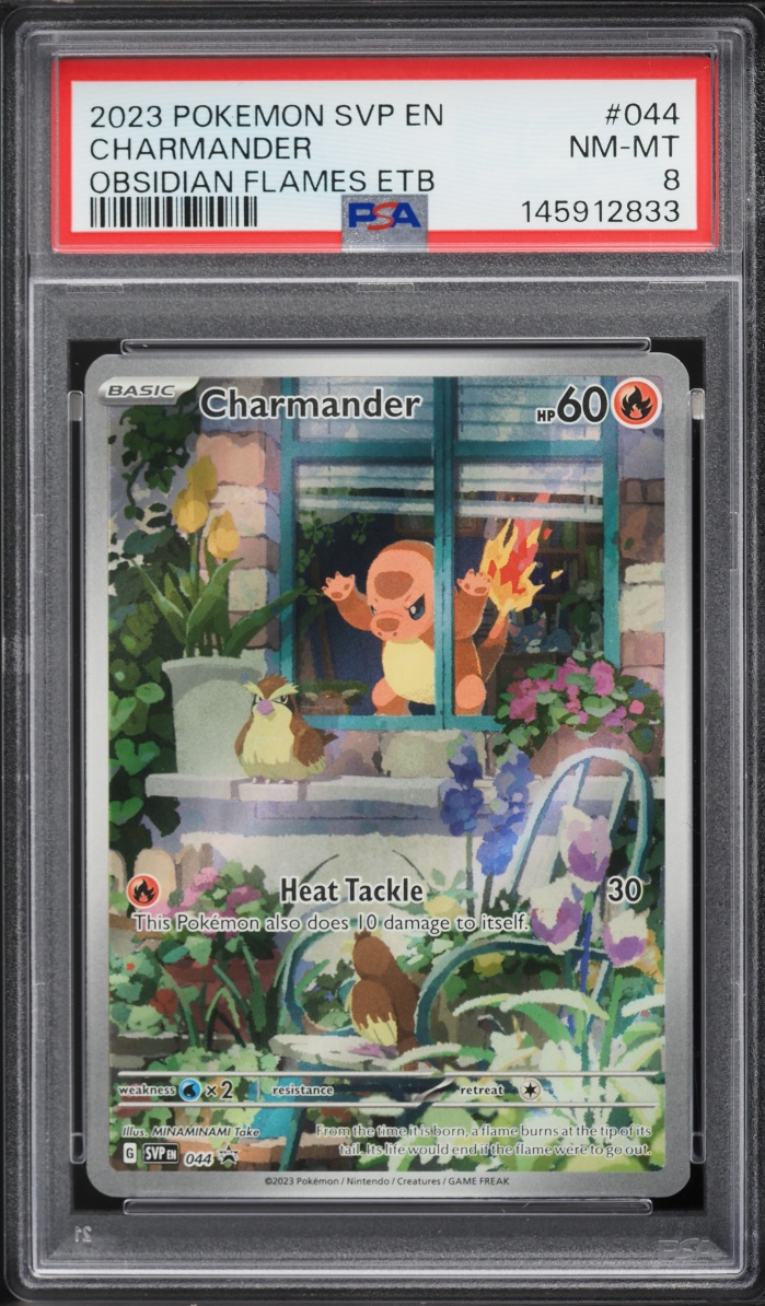2023 Pokemon Scarlet & Violet Promo Obsidian Flames ETB Full Art Charmander #44 PSA 8 NM-MT