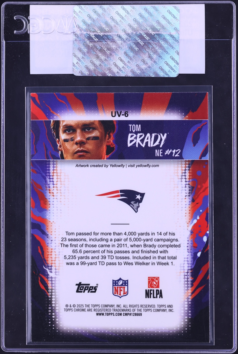 2025 Topps Chrome Ultra Violet Tom Brady #UV-6 CGC AUTH