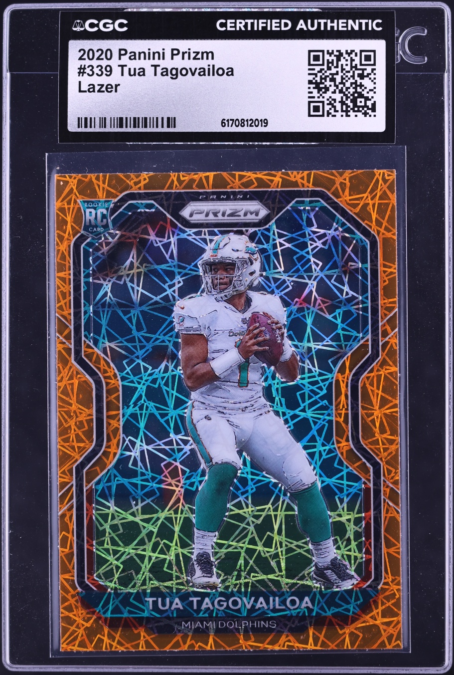 2020 Panini Prizm Lazer Tua Tagovailoa ROOKIE #339 CGC AUTH