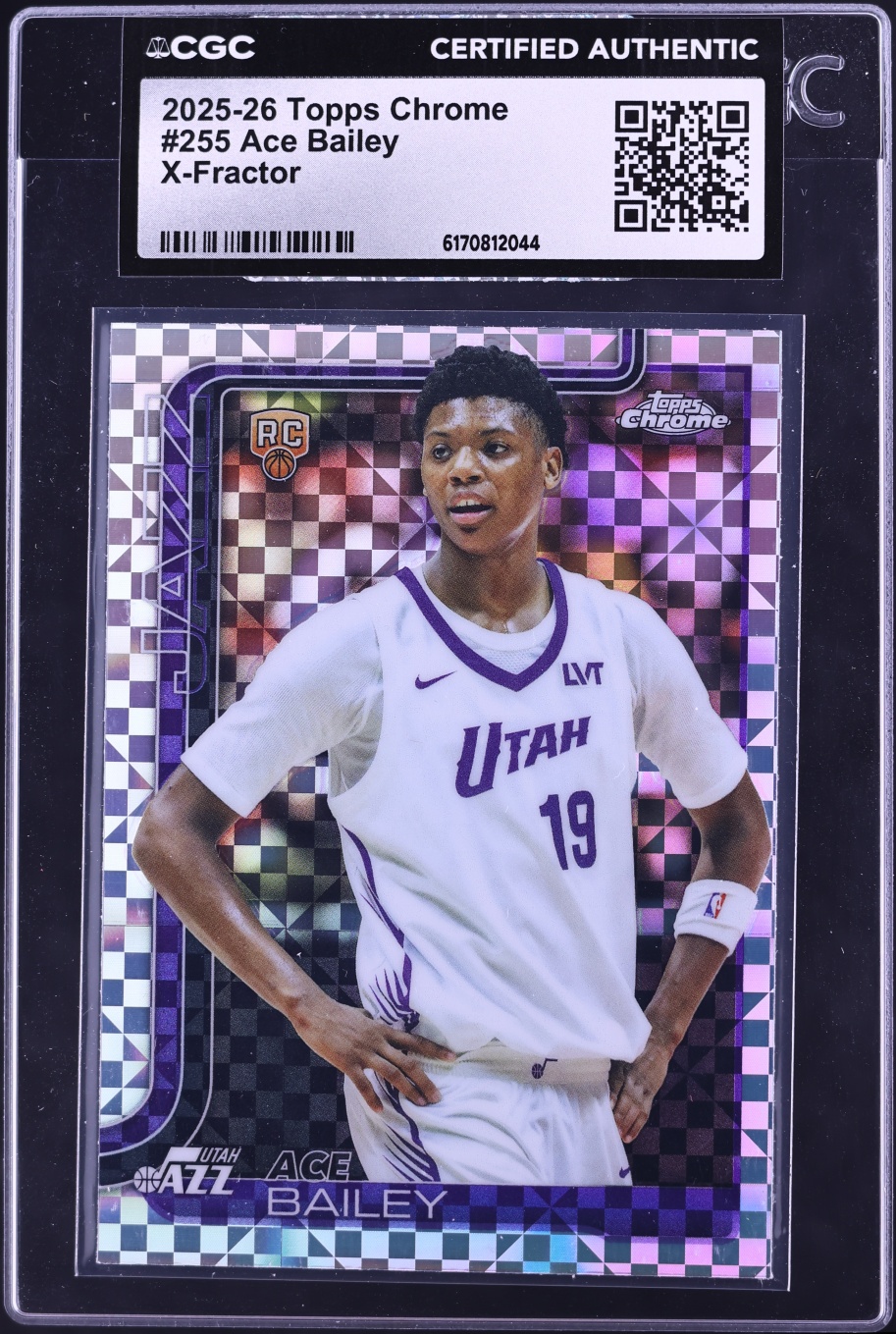 2025 Topps Chrome Xfractor Ace Bailey ROOKIE #255 CGC AUTH