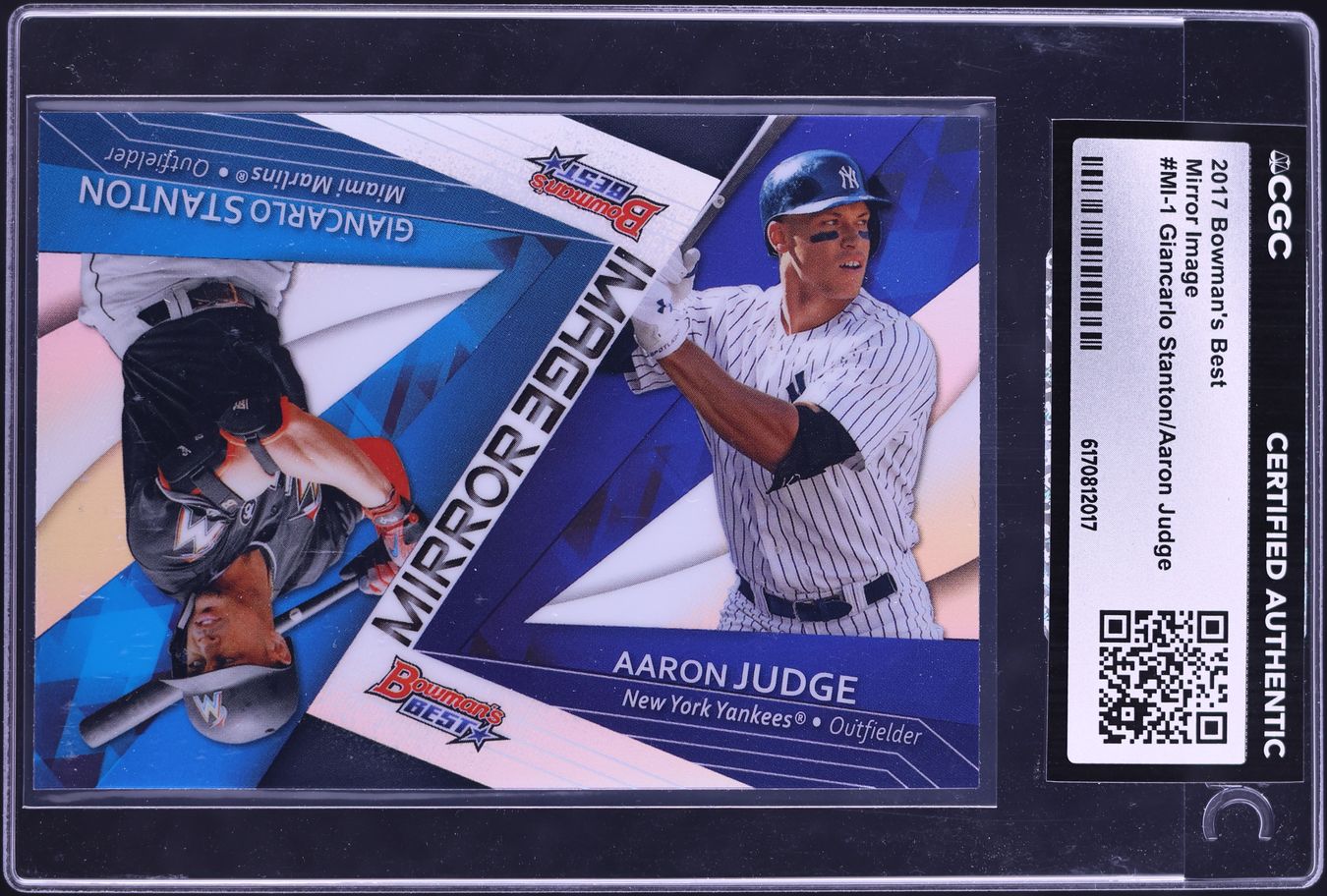 2017 Bowman's Best Mirror Image Giancarlo Stanton Aaron Judge ROOKIE #MI-1 CGC AUTH