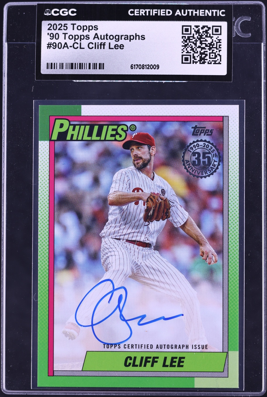 2025 Topps '90 Cliff Lee AUTO #90A-CL CGC AUTH
