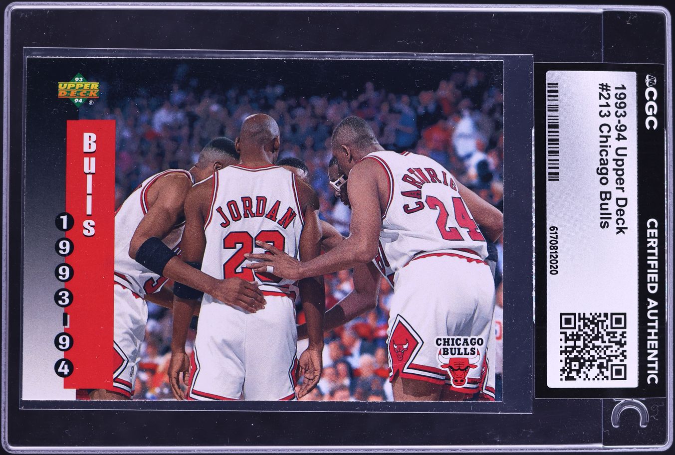 1993 Upper Deck Basketball Chicago Bulls w/ Michael Jordan #213 CGC AUTH