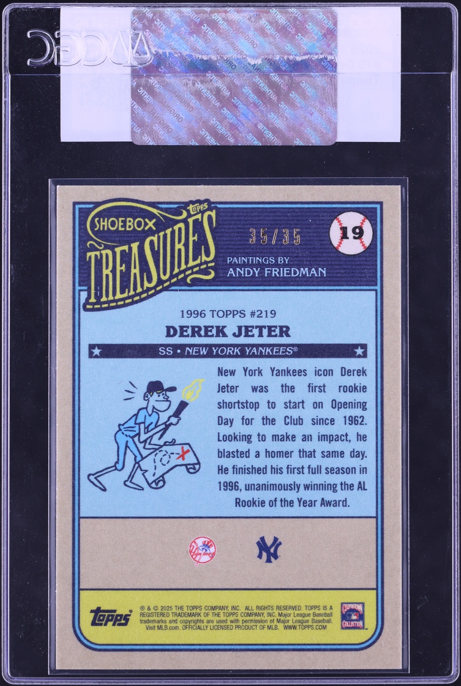 2025 Topps Shoebox Treasures Logo Laminate Derek Jeter 35/35 #19 CGC AUTH