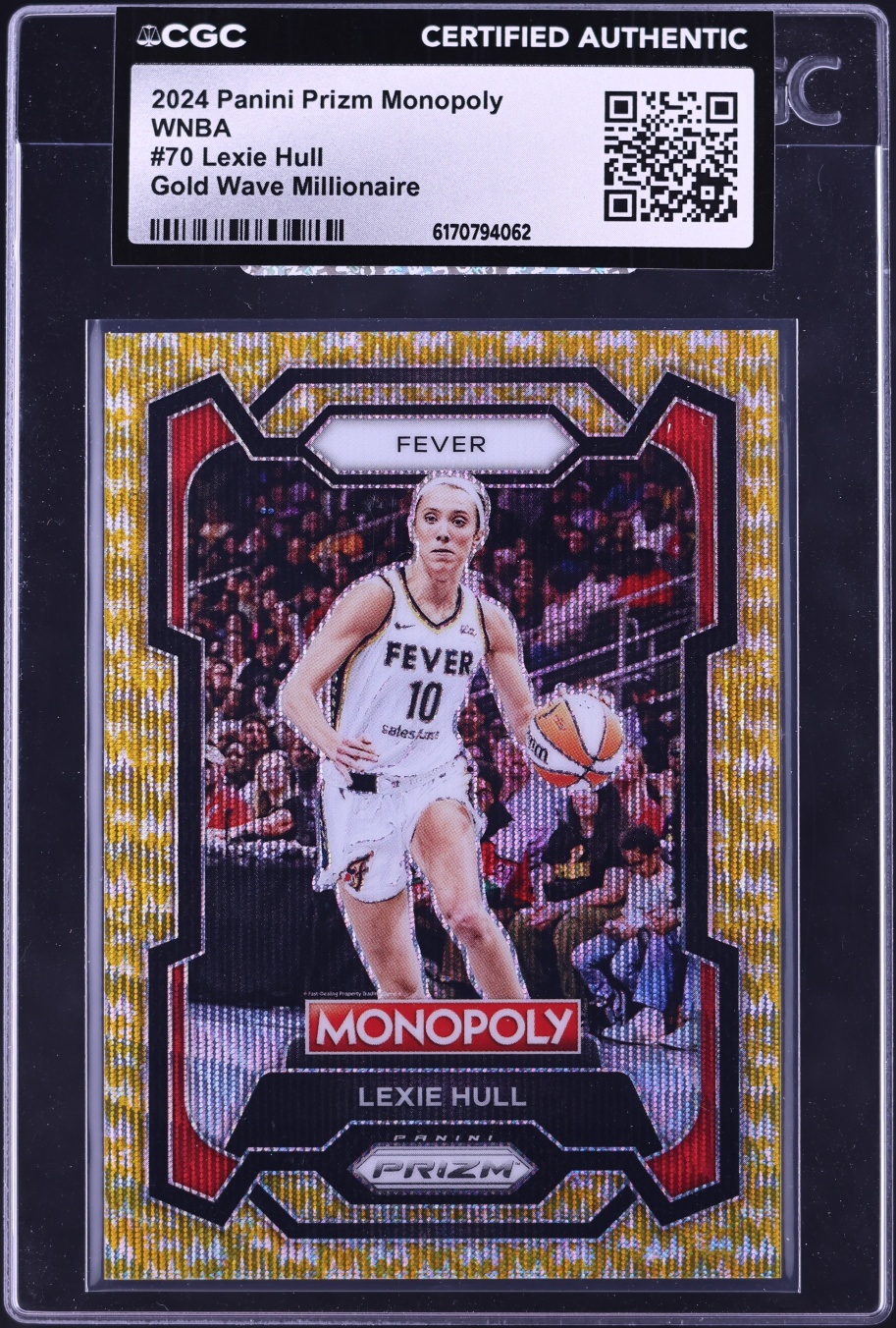 2024 Panini Prizm Monopoly WNBA Gold Wave Millionaire Lexie Hull /10 #70 CGC AUTH