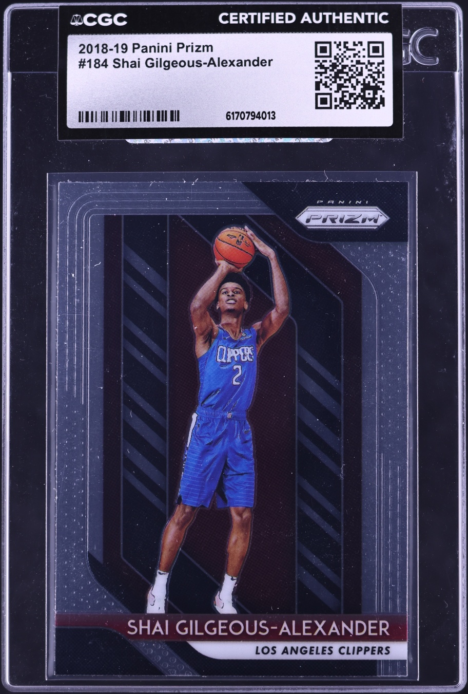 2018 Panini Prizm Shai Gilgeous-Alexander ROOKIE #184 CGC AUTH