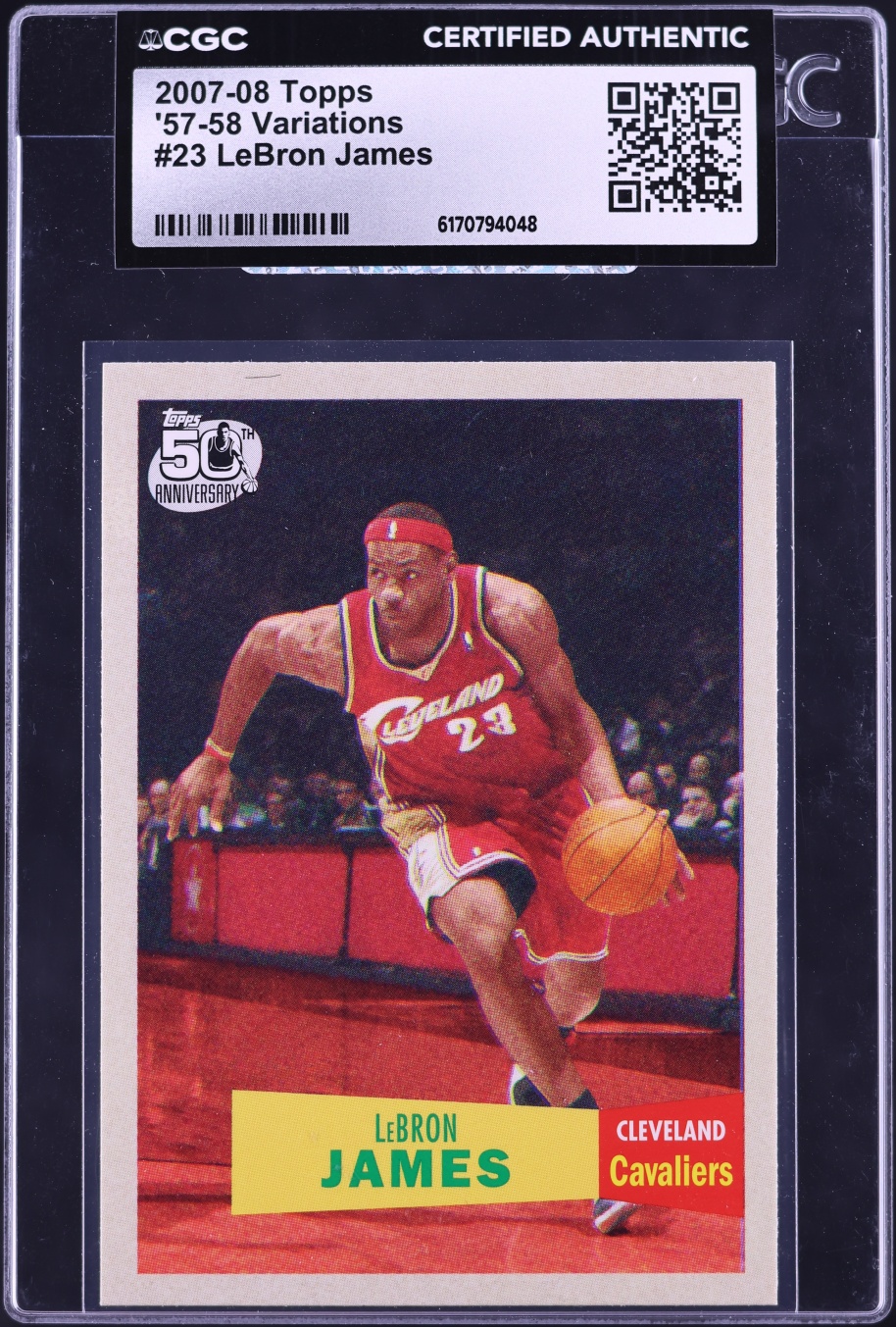2007 Topps 50th Anniversary Variation LeBron James #23 CGC AUTH