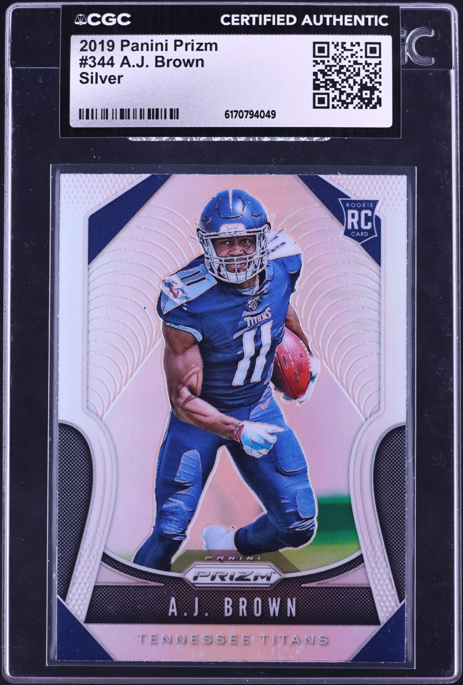 2019 Panini Prizm Silver A.J. Brown ROOKIE #344 CGC AUTH