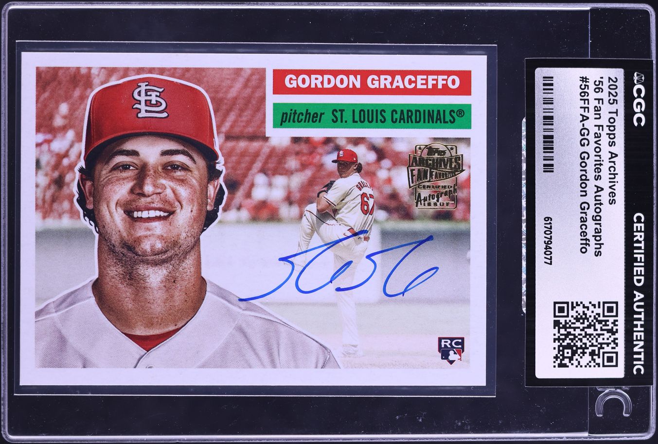 2025 Topps Archives '56 Fan Favorites Gordon Graceffo ROOKIE AUTO #56FFA-GG CGC AUTH