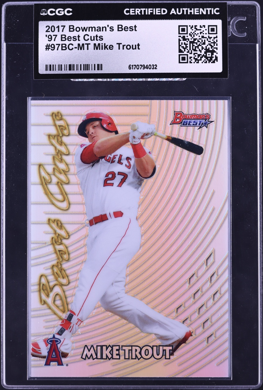 2017 Bowman's Best '97 Cuts Mike Trout #97BC-MT CGC AUTH