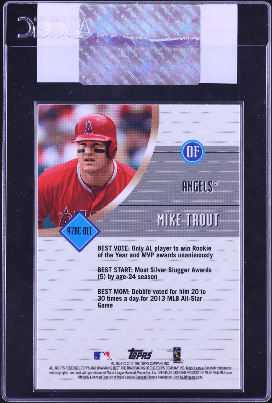2017 Bowman's Best '97 Cuts Mike Trout #97BC-MT CGC AUTH