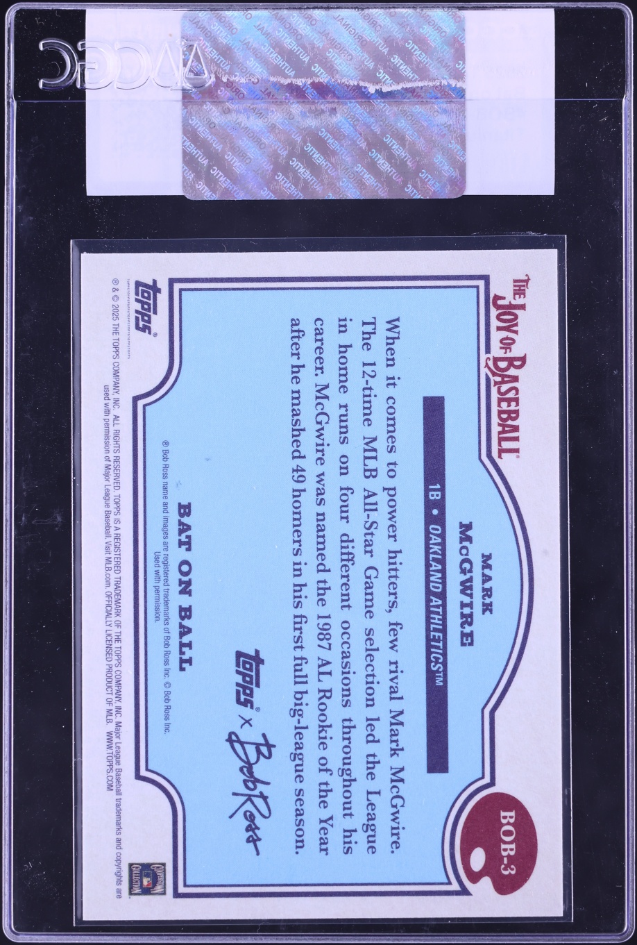 2025 Topps X Bob Ross Bat On Ball Titanium White Mark McGwire /35 #BOB-3 CGC AUTH