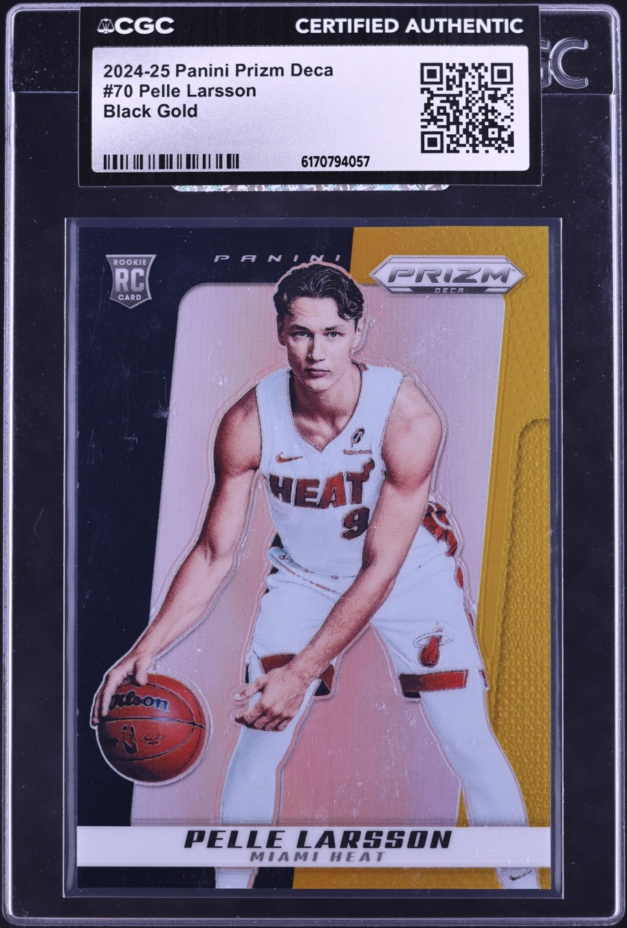 2024 Panini Prizm Deca Black Gold Pelle Larsson ROOKIE #70 CGC AUTH