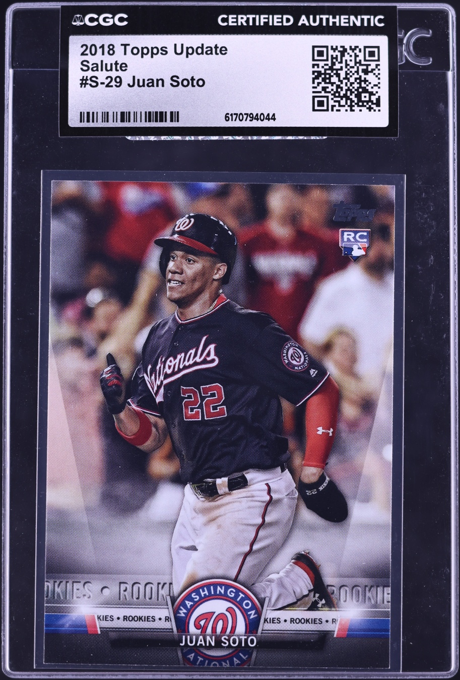 2018 Topps Update Salute Juan Soto ROOKIE #S-29 CGC AUTH