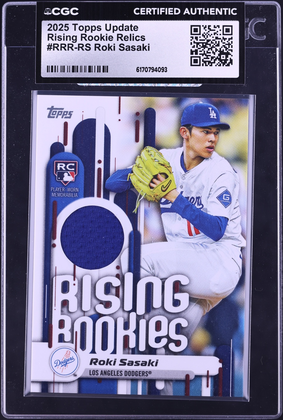 2025 Topps Update Rising Roki Sasaki ROOKIE PATCH #RRR-RS CGC AUTH
