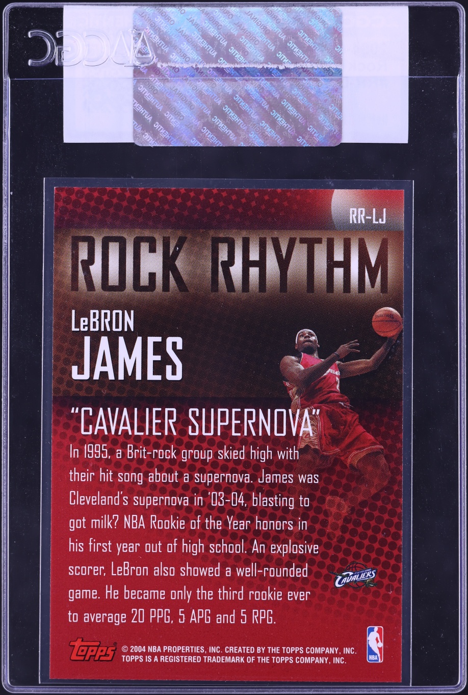 2004 Topps Rock Rhythm LeBron James #RR-LJ CGC AUTH
