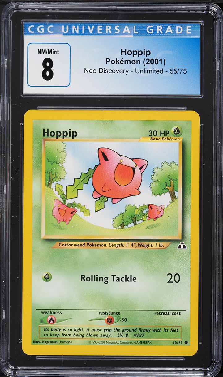 2001 Pokemon Neo Discovery Hoppip #55 CGC 8 NM-MT