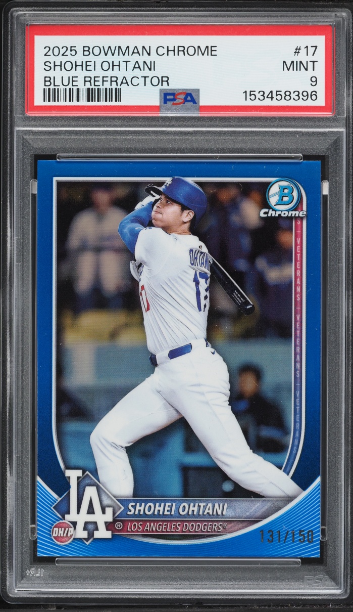 2025 Bowman Chrome Blue Refractor Shohei Ohtani /150 #17 PSA 9 MINT