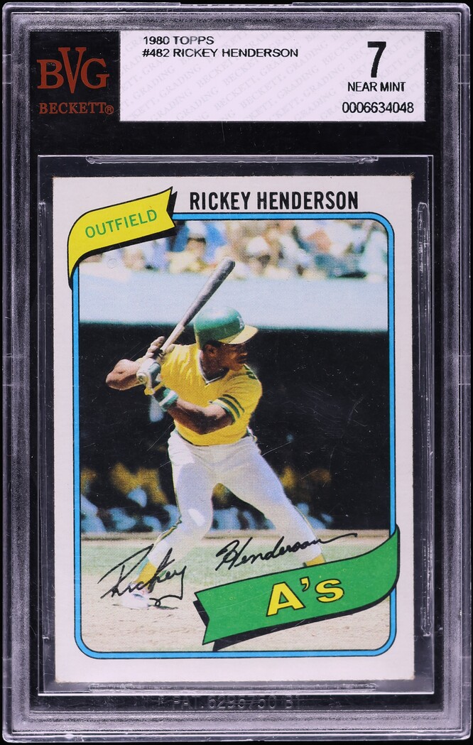 1980 Topps Rickey Henderson ROOKIE #482 BVG 7 NRMT