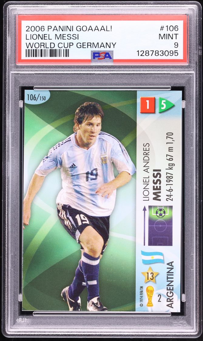 2006 Panini Goaaal! World Cup Germany Lionel Messi #106 PSA 9 MINT