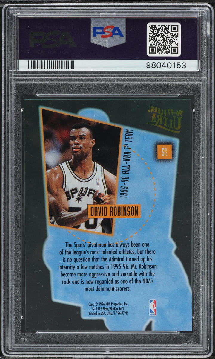 1996 Ultra Court Masters David Robinson #5 PSA 9 MINT
