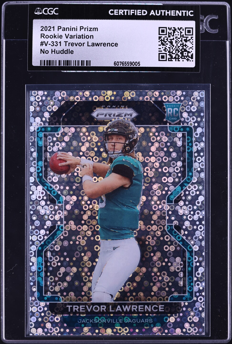 2021 Panini Prizm Variation No Huddle Trevor Lawrence ROOKIE #V-331 CGC AUTH