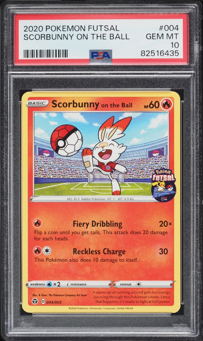 2020 Pokemon Sword & Shield Futsal Scorbunny On The Ball #4 PSA 10 GEM MINT