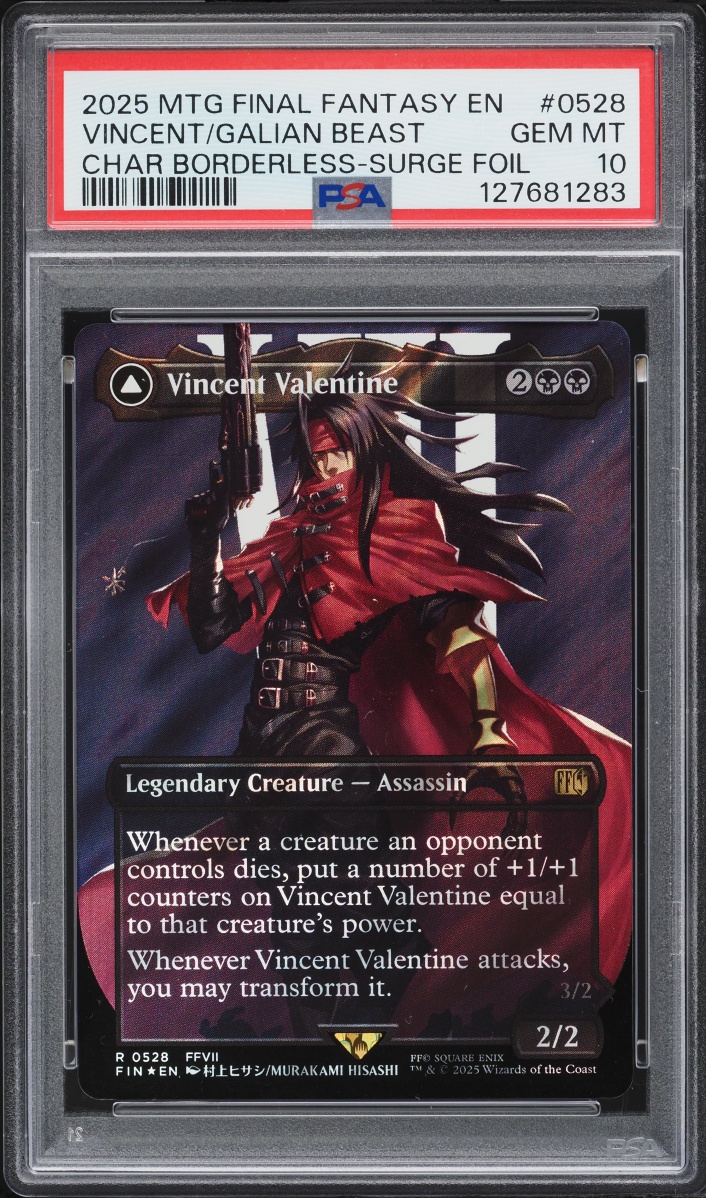 2025 Magic The Gathering MTG Final Fantasy Borderless Surge Foil Vincent Galian Beast PSA 10