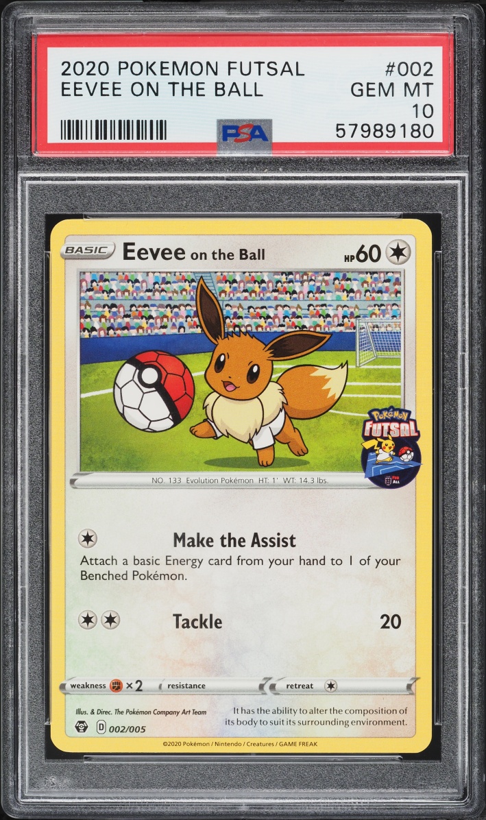 2020 Pokemon Sword & Shield Futsal Eevee On The Ball #2 PSA 10 GEM MINT