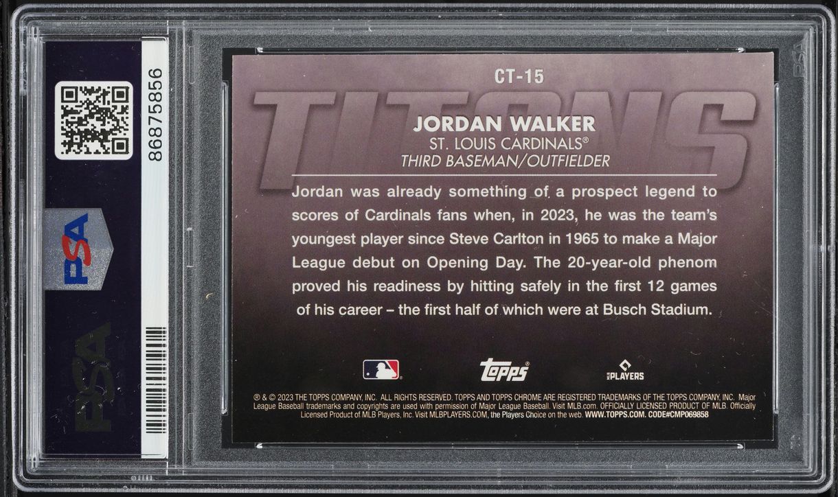 2023 Topps Chrome Titans Update Jordan Walker ROOKIE #CT15 PSA 10 GEM MINT