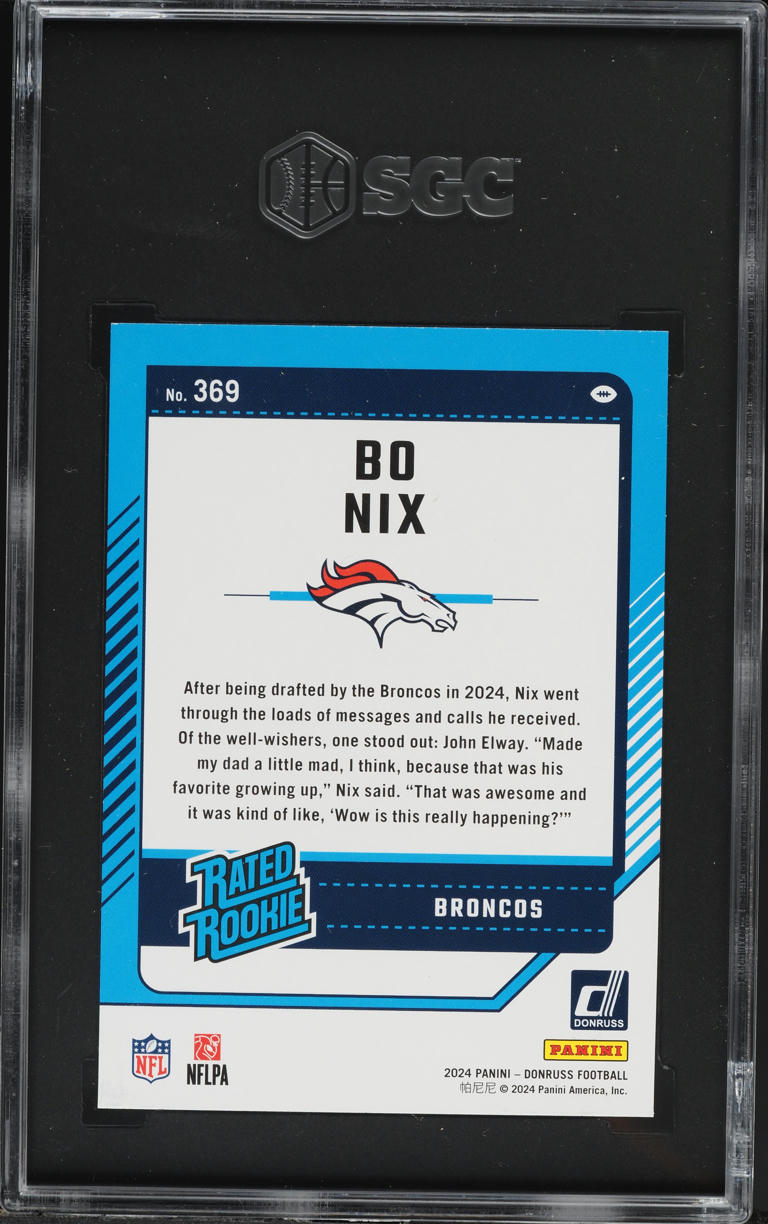 2024 Donruss Green Press Proof Bo Nix ROOKIE #369 SGC 9 MINT