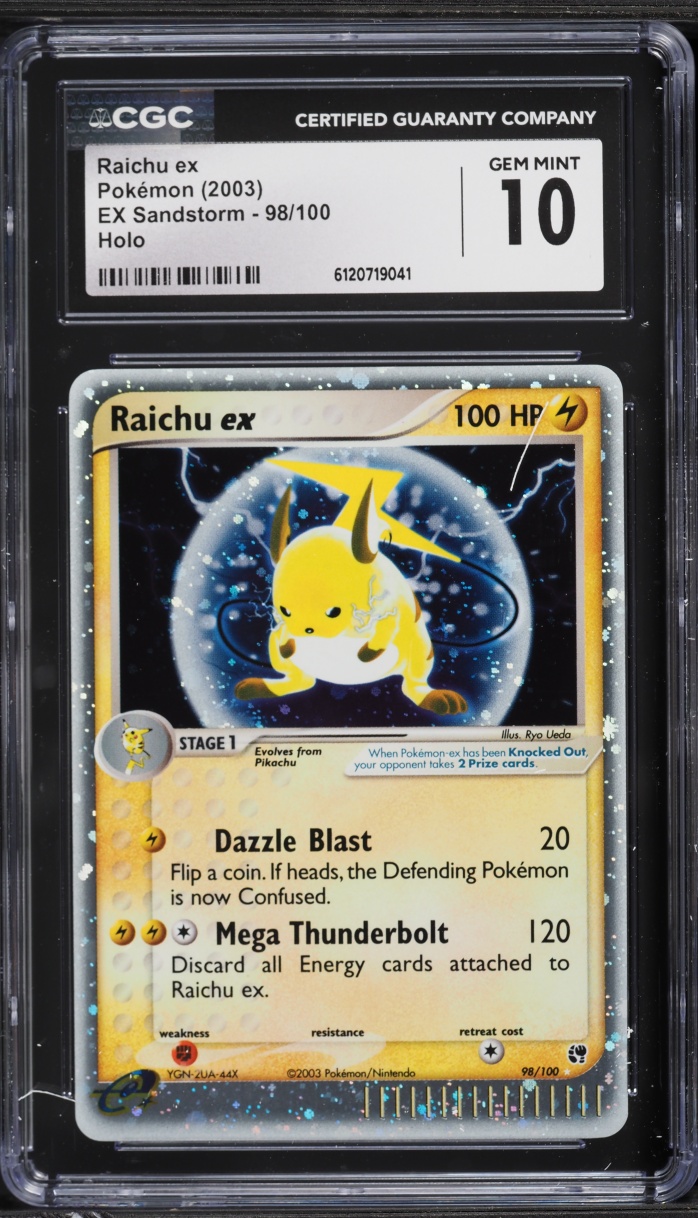 2003 Pokemon EX Sandstorm Holo Raichu EX #98 CGC 10 GEM MINT