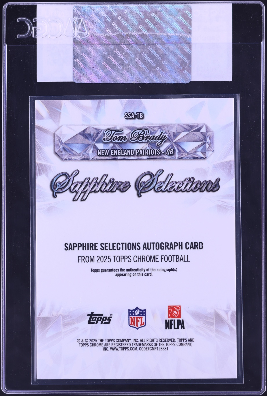 2025 Topps Chrome Sapphire Selections Red Tom Brady AUTO /5 #SSA-TB CGC AUTH