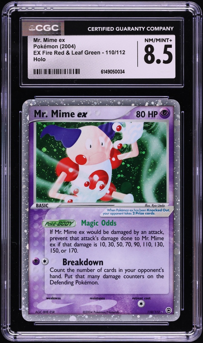 2004 Pokemon EX Fire Red & Leaf Green Holo Mr. Mime EX #110 CGC 8.5 NM-MT+