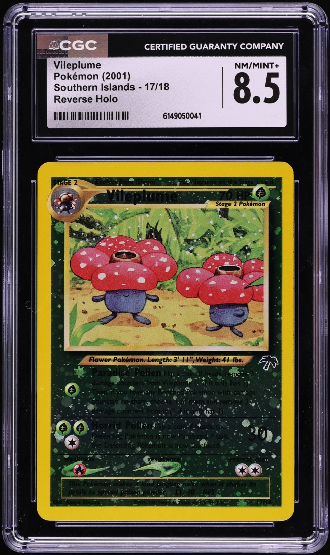 2001 Pokemon Southern Islands Reverse Holo Vileplume #17 CGC 8.5 NM-MT+