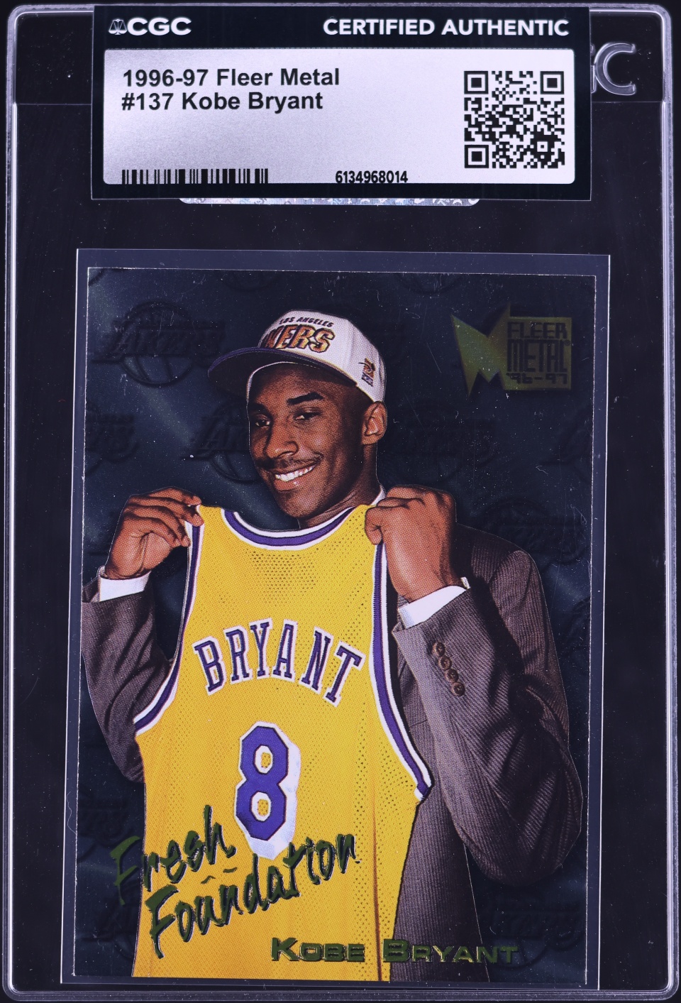 1996 Metal Fresh Foundation Kobe Bryant ROOKIE #137 CGC AUTH