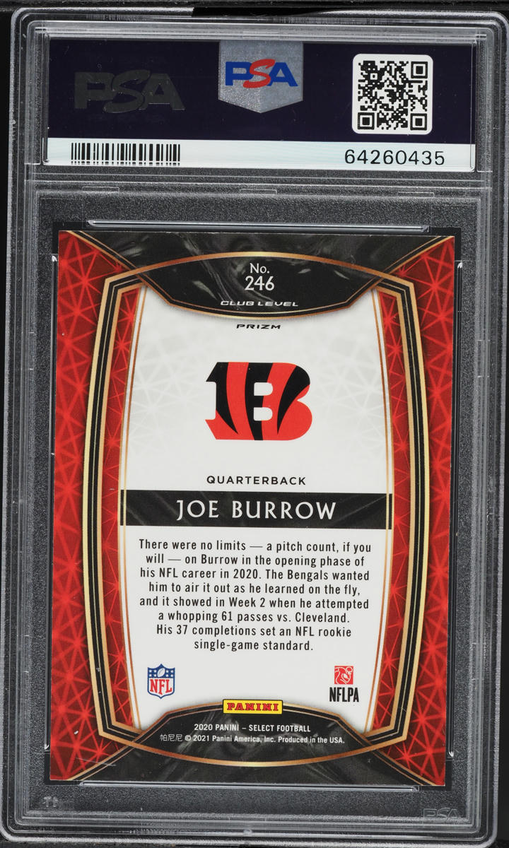 2020 Select Club Level Silver Prizm Joe Burrow ROOKIE #246 PSA 10 GEM MINT