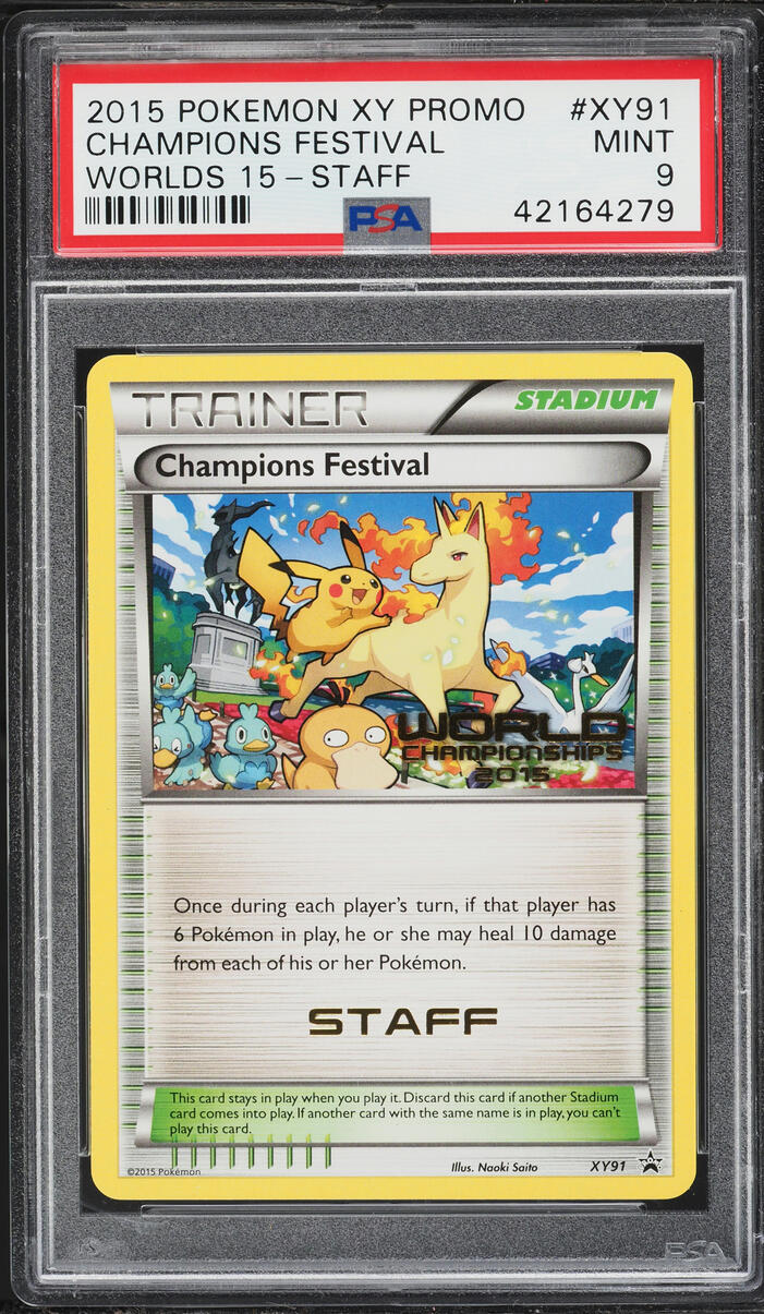 2015 Pokemon XY Black Star Promo Staff Champions Festival #XY91 PSA 9 MINT