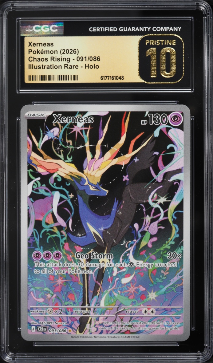 2026 Pokemon Mega Evolution Chaos Rising IR Xerneas #091 CGC 10 PRISTINE