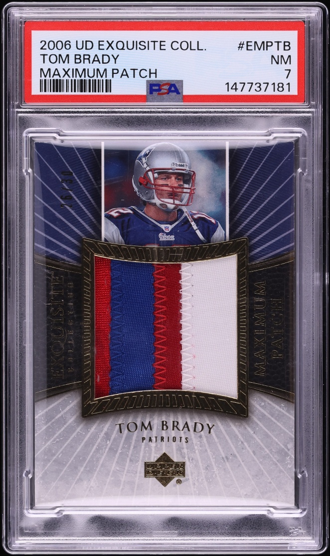 2006 Exquisite Collection Maximum Tom Brady PATCH /30 #EMP-TB PSA 7 NRMT - Photo 1