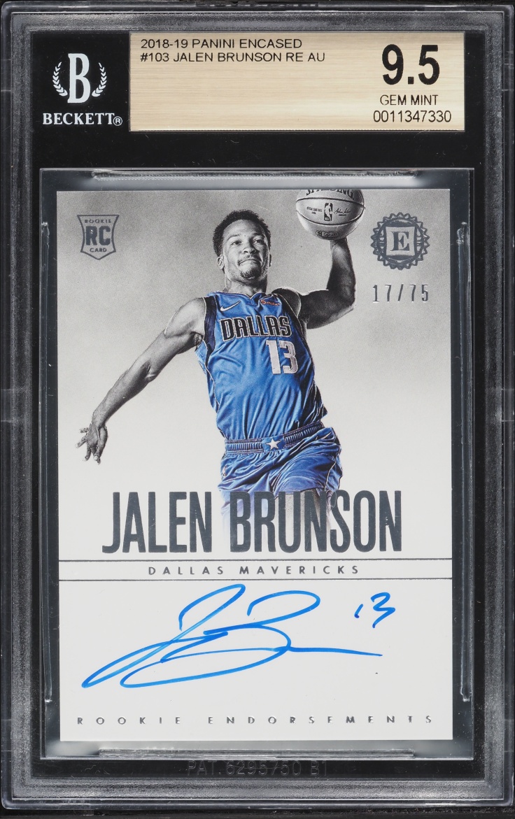 2018 Panini Encased Jalen Brunson ROOKIE AUTO /75 #103 BGS 9.5 GEM MINT