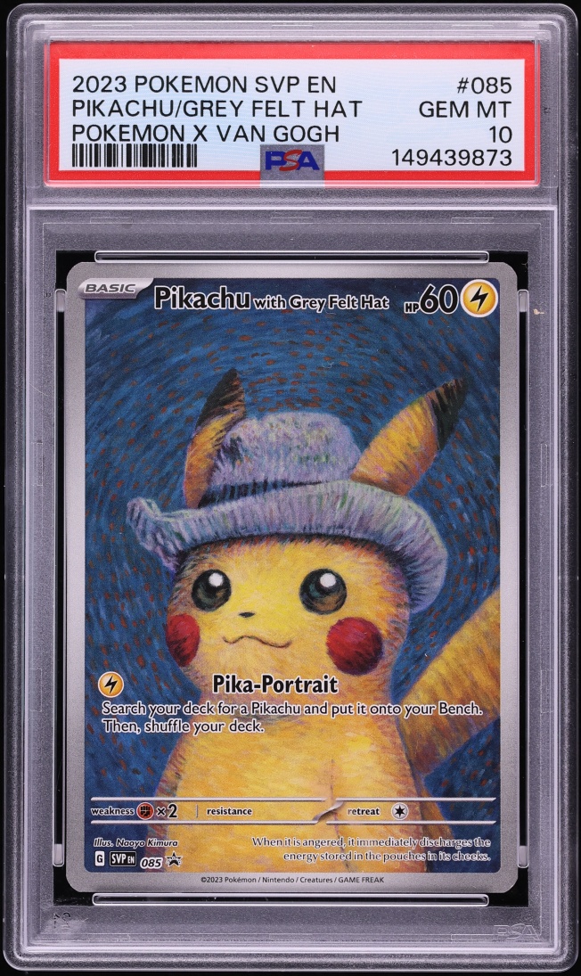 2023 Pokemon SV Promo Van Gogh Full Art Pikachu With Grey Felt Hat #85 PSA 10 GEM MINT